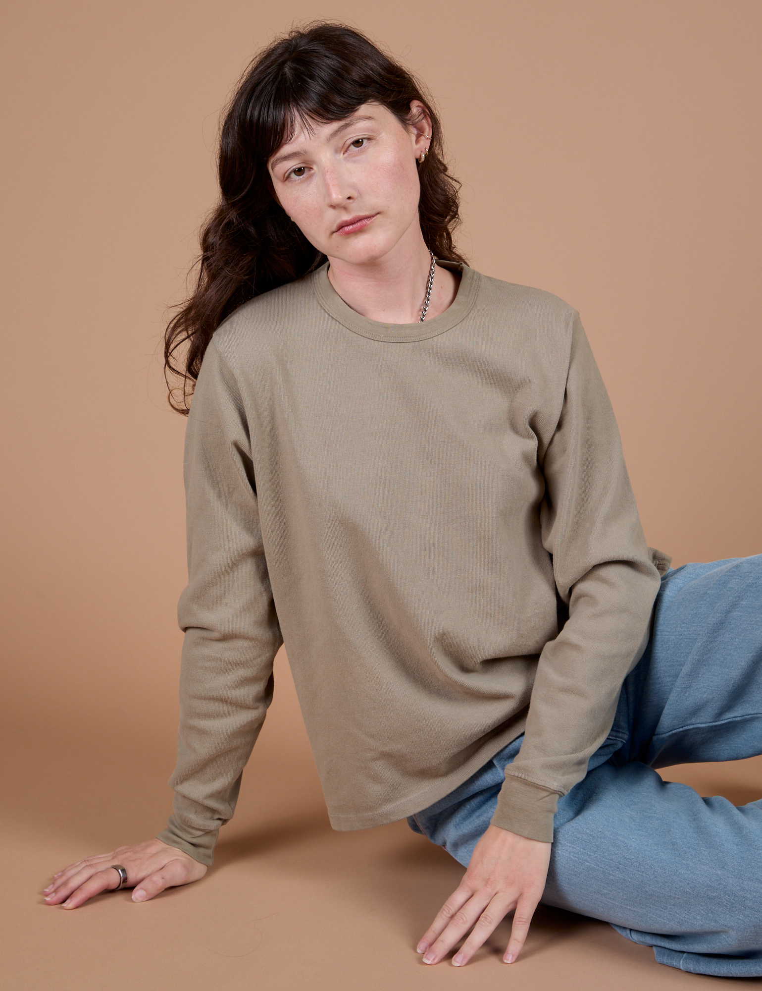 Long Sleeve Burly Tee - Khaki Grey