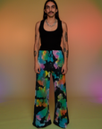 Anthony is 5’6” and wearing S Tie Dyed Wide Leg Sweat Pants paired with black Tank Top