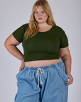 Cropped Baby Tee - Evergreen