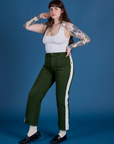 Sydney is 5’9” and wearing S Painted Work Pants in Evergreen