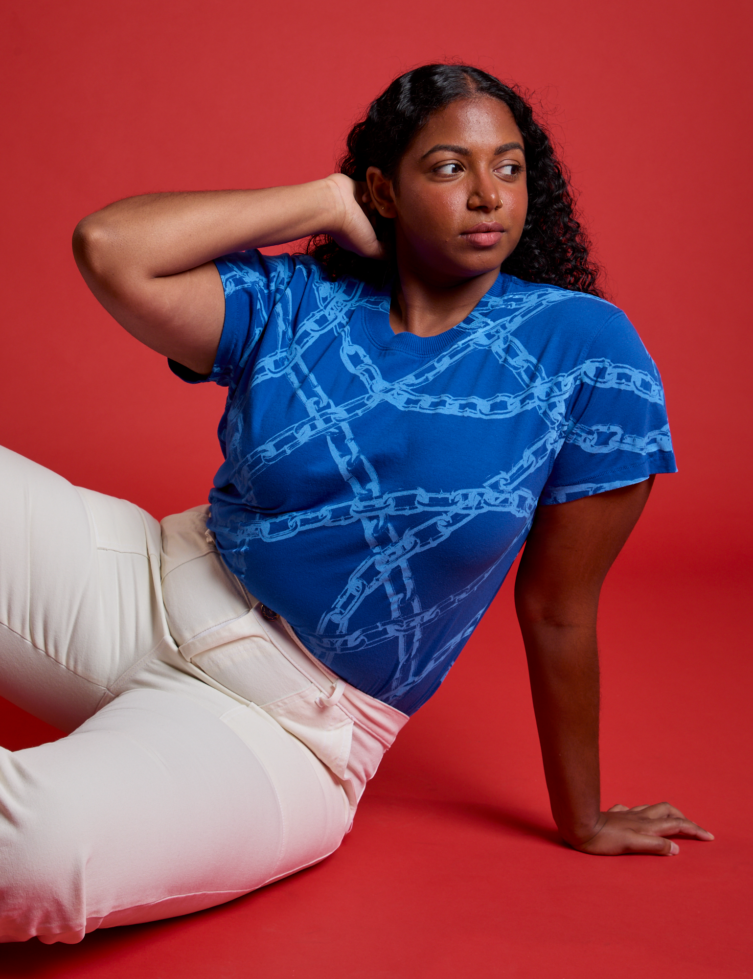 Chain Link Vintage Tee - Royal Blue