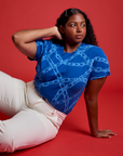 Chain Link Vintage Tee in Royal Blue on Meghna