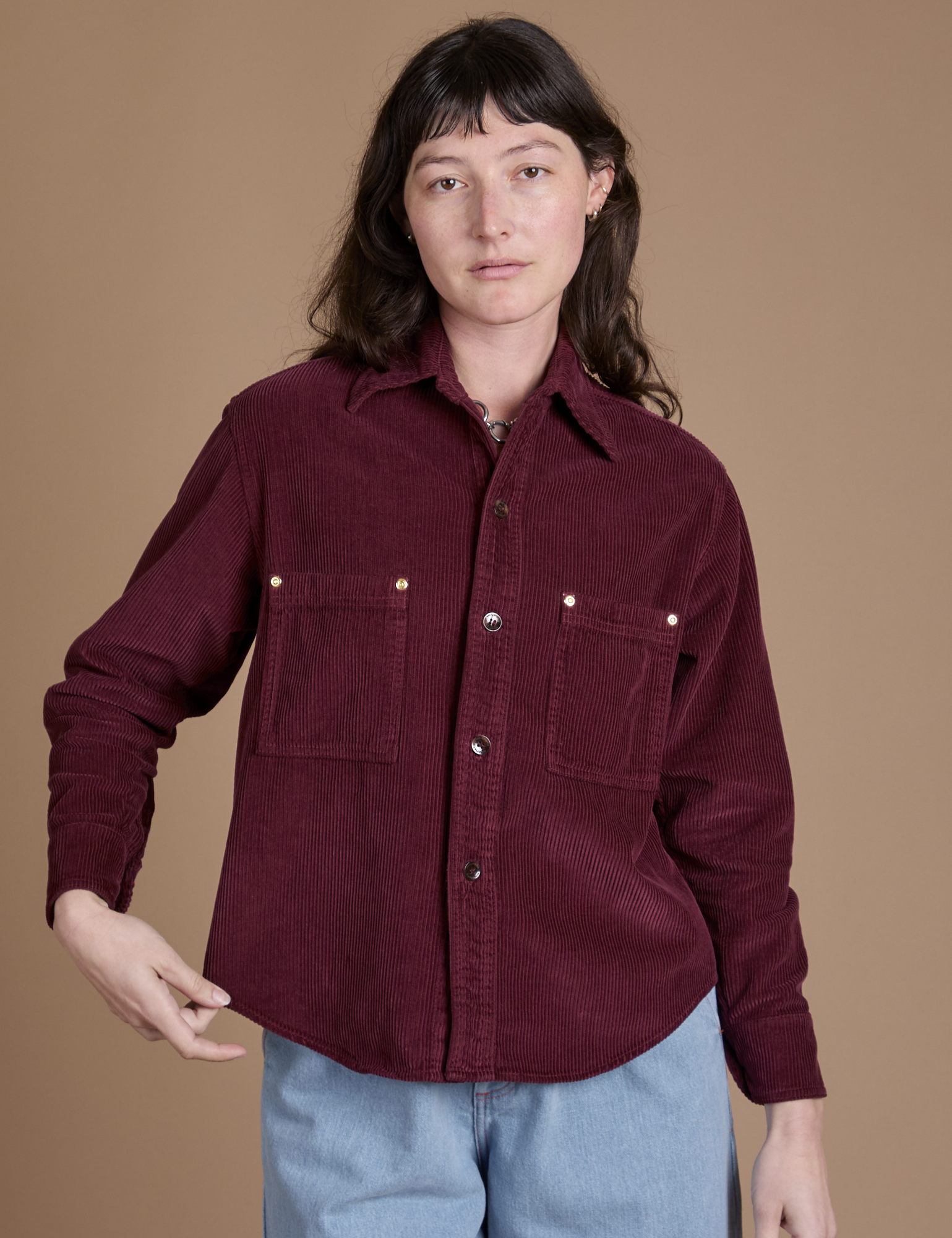 Cropped Corduroy Overshirt - Red Wine *FINAL SALE* – BIG BUD PRESS
