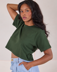 Cropped Burly Tee in Swamp Green on Kandia