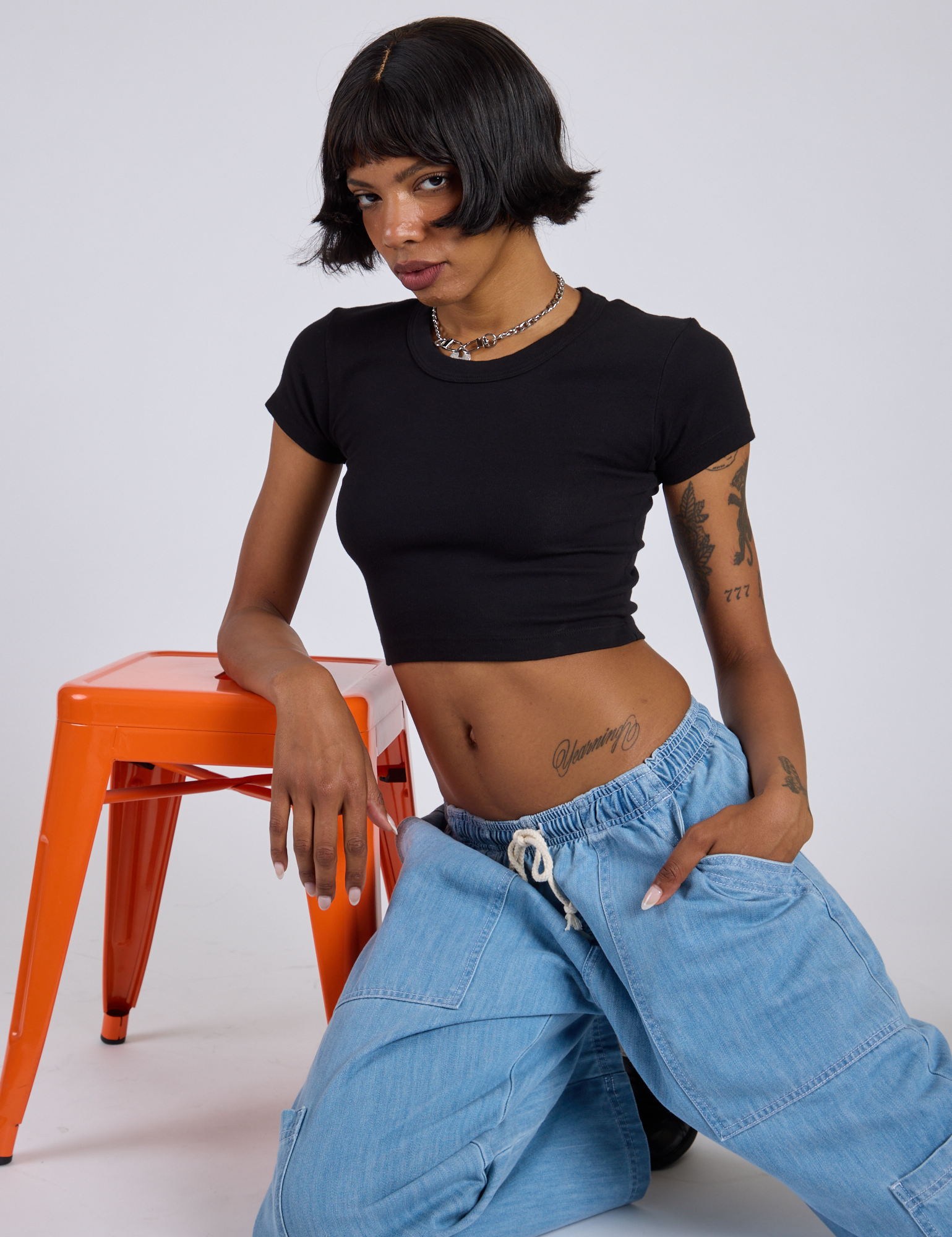 Cropped Baby Tee - Basic Black – BIG BUD PRESS