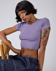 Cropped Baby Tee - Faded Grape