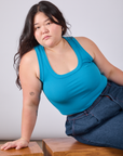 Cropped Tank Top in Hawaiian Blue on Ashley