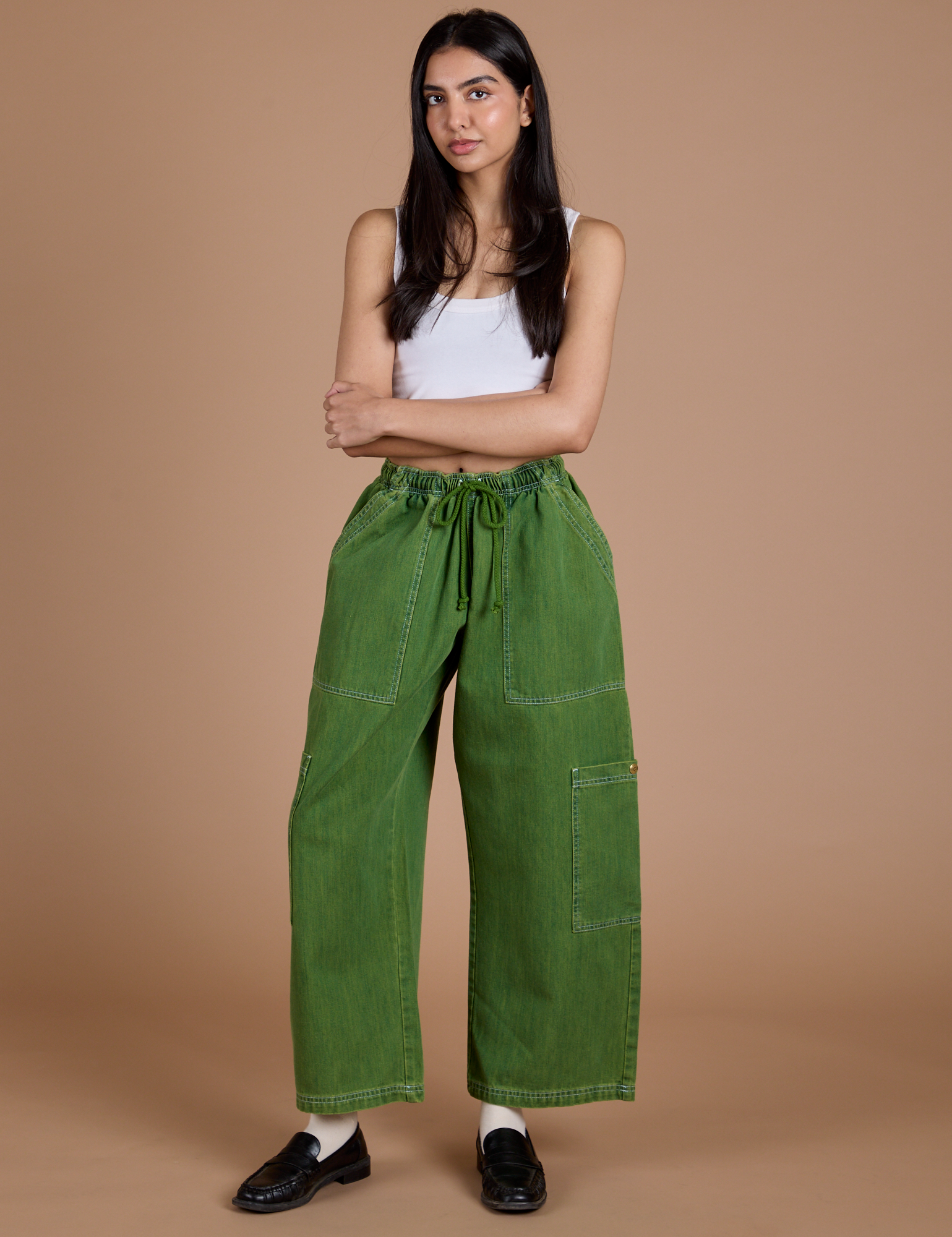 Denim Drop Pocket Pants - Green overdye – BIG BUD PRESS