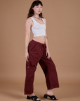 Drop Pocket Cargo Pants - Red Wine
