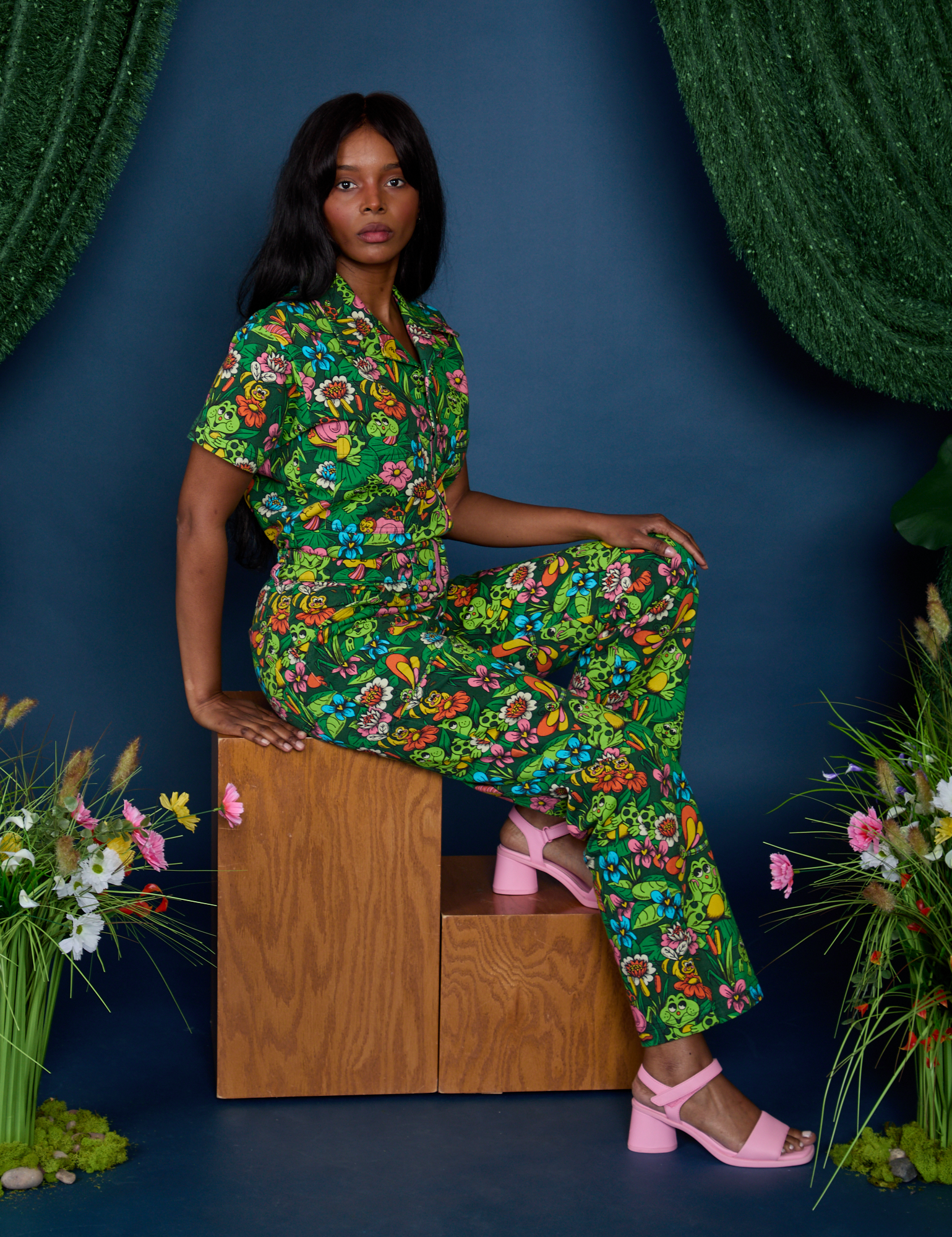 Pond Party Print Jumpsuit – BIG BUD PRESS
