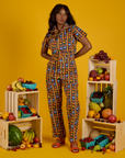 Short Sleeve Jumpsuit - Fruit Fantasy