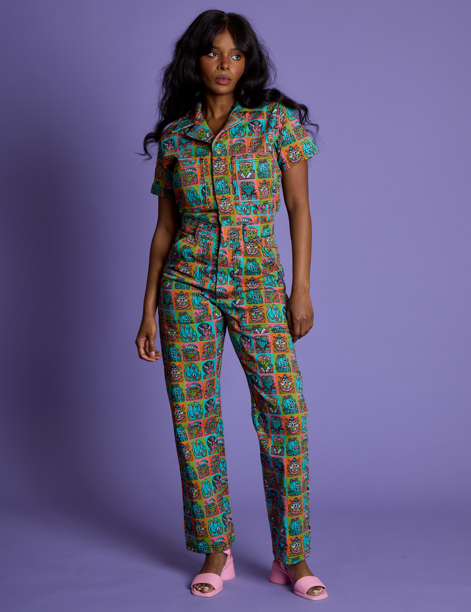 PRE-ORDER* - Short Sleeve Jumpsuit - Halloween Icons – BIG BUD PRESS