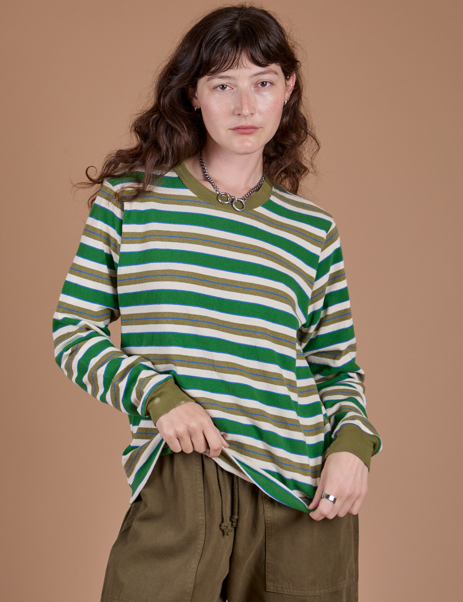 Long Sleeve Striped Burly Tee - Green – BIG BUD PRESS