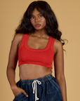 Contrast Stitch Mini Tank - Mustang Red