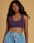 Contrast Stitch Mini Tank - Nebula Purple