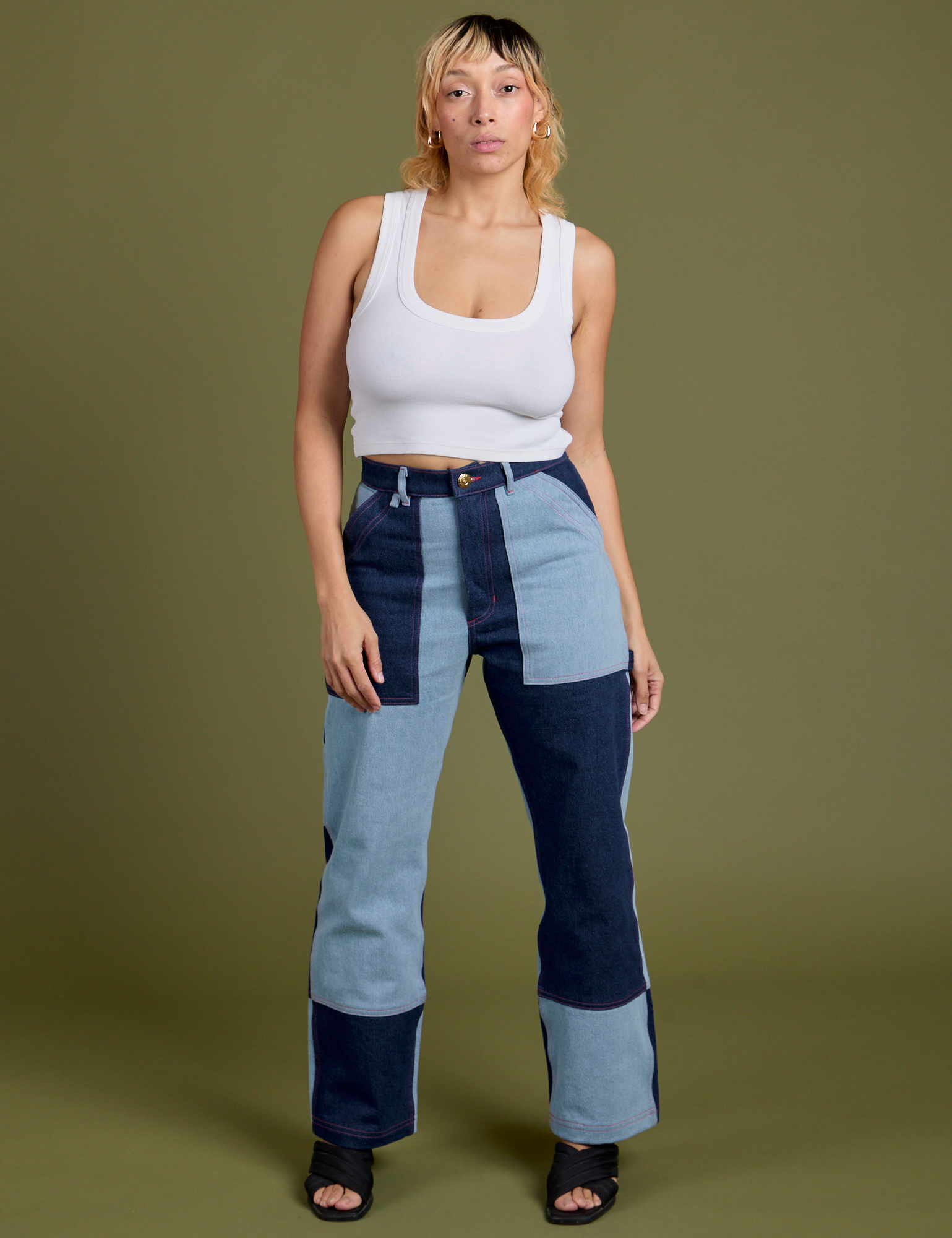 Mismatched Denim Carpenter Jeans – BIG BUD PRESS