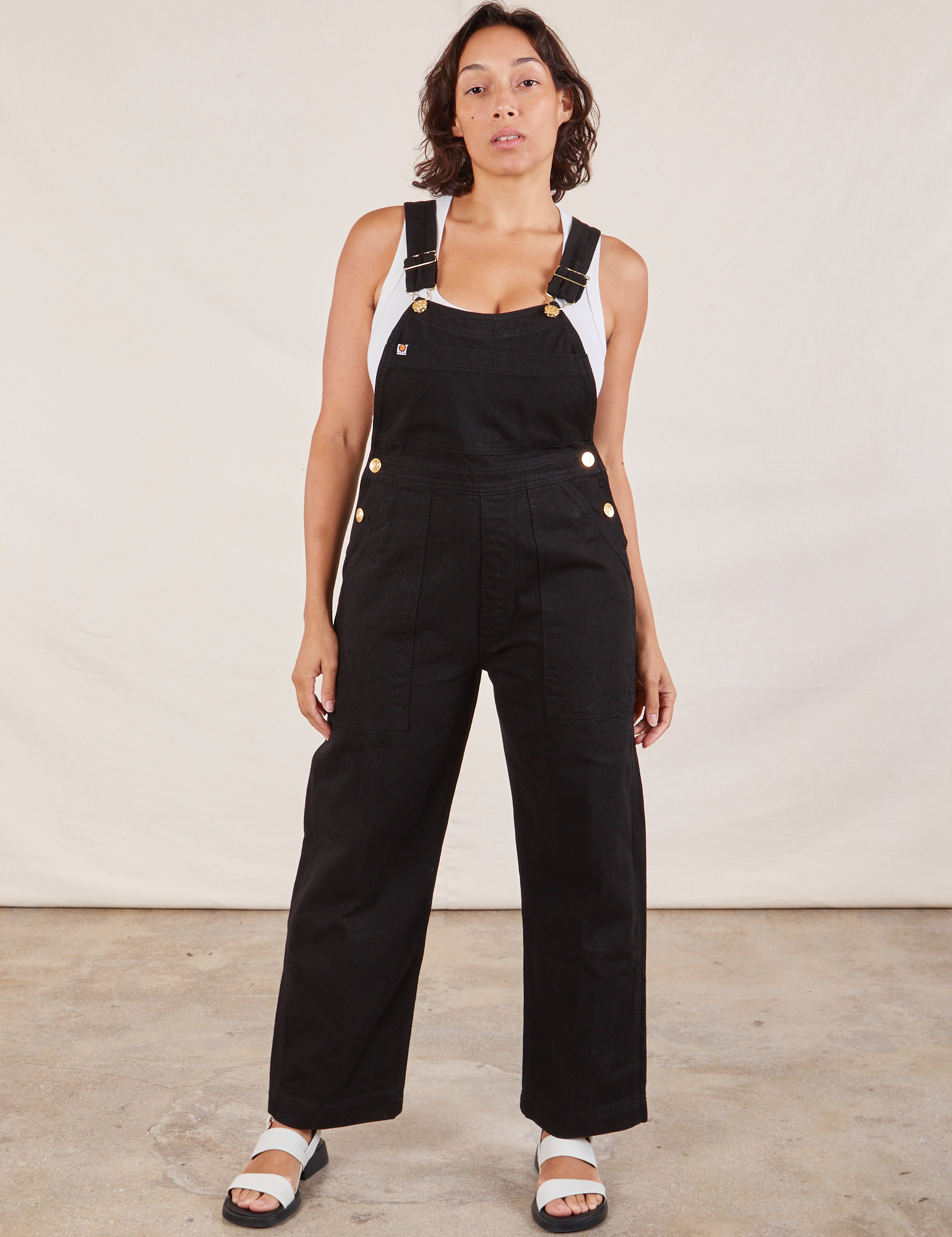 Oversized black fashion overalls