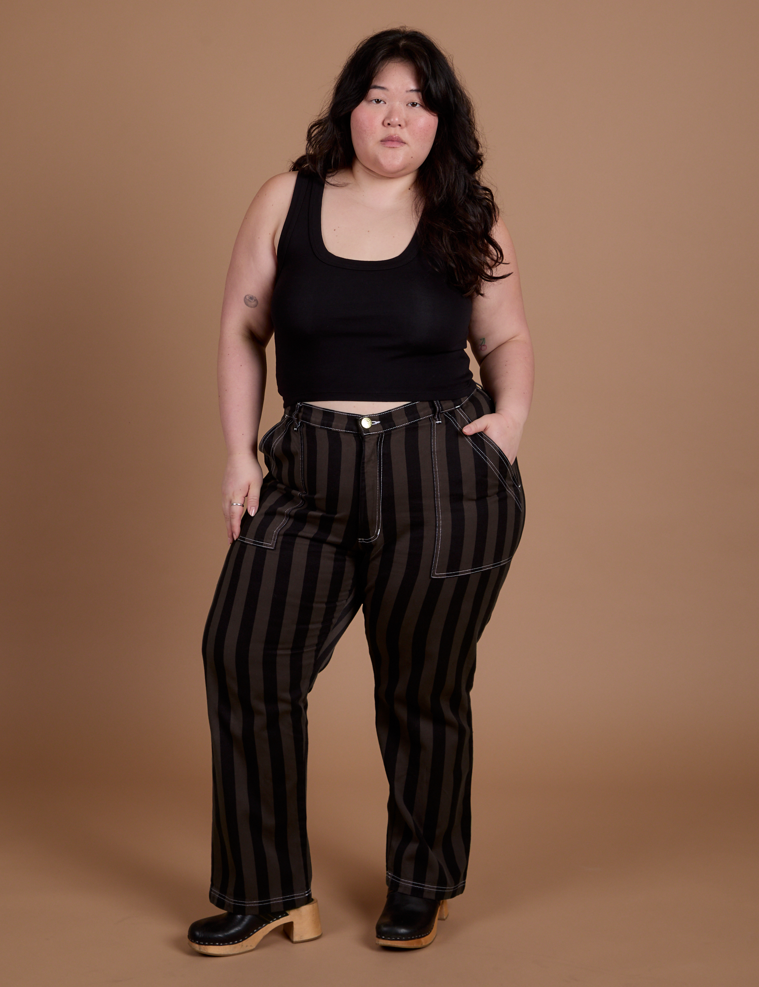 Black Stripe Work Pants - Espresso Brown – BIG BUD PRESS