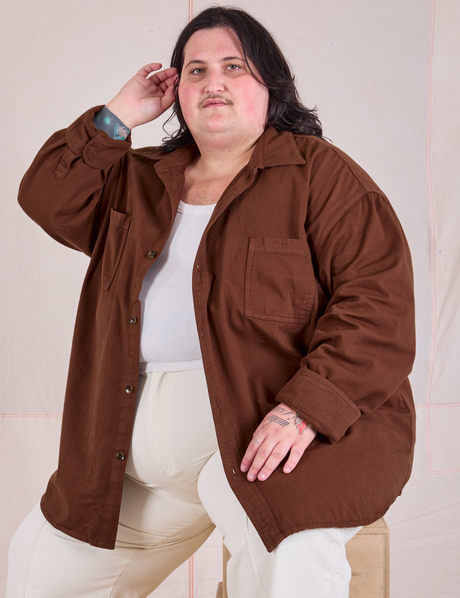 enof イナフover size jaket M ブラウン 【公式通販】