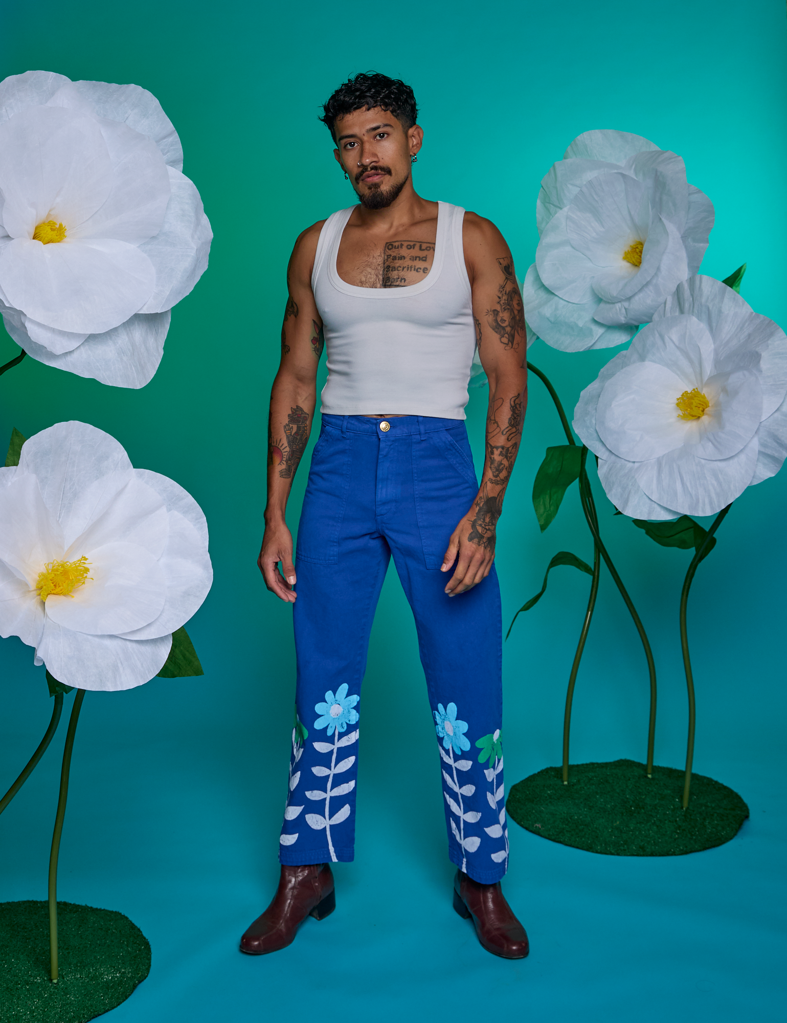 Paintstamped Work Pants - Daisy *FINAL SALE* – BIG BUD PRESS