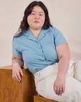 Pantry Button-Up in Baby Blue on Ashley