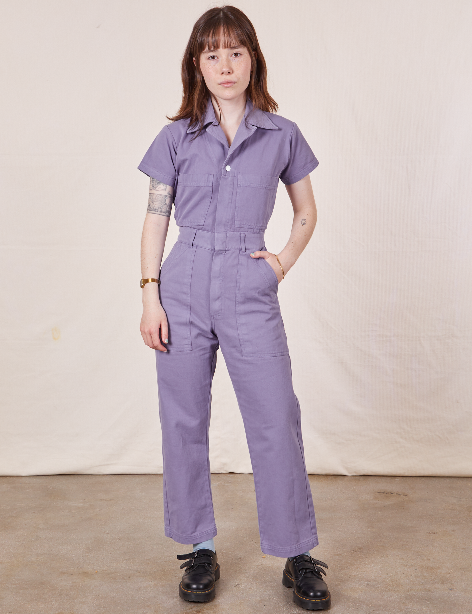 Petite hot sale purple jumpsuit