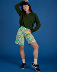 Longline Work Shorts - Spring Quilt Print