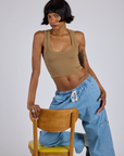 Cropped Tank Top - Desert Brown