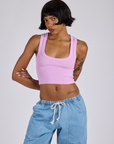 Cropped Tank Top - Lilac Purple