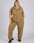 Short Sleeve Jumpsuit - Desert Brown