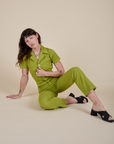 Short Sleeve Jumpsuit - Gross Green