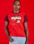 Jerrod is 6'3" and wearing M Vintage Tee in Cherry Soda