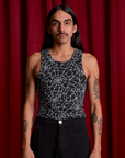 Anthony is 5'6" and wearing S Spider Webs Racerback Tank