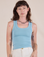 Alex is 5'8" and wearing P Tank Top in Baby Blue
