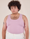 Miguel is 6'0" and wearing 2XL Tank Top in Lilac