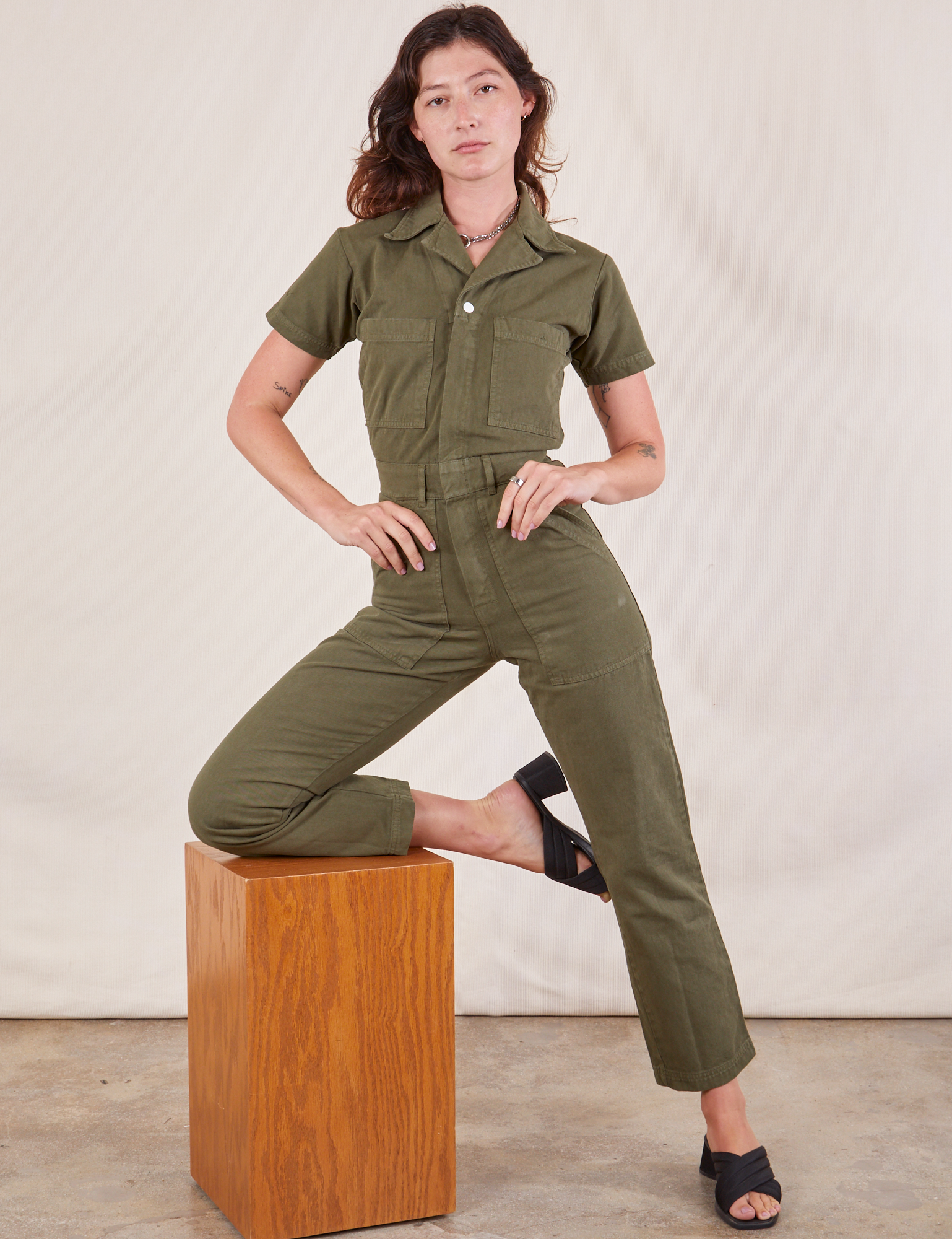 Short Sleeve Jumpsuit Surplus Green