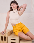 Trouser Shorts - Mustard Yellow