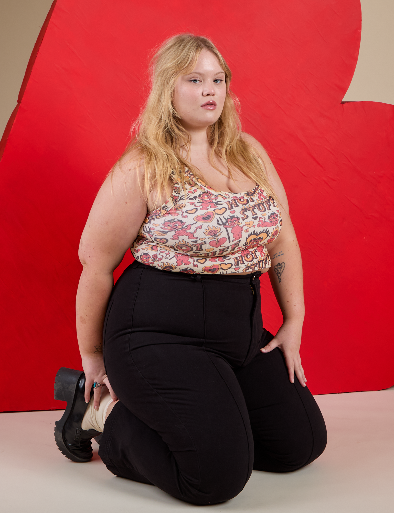 Cropped Tank Top - Hot Stuff Print – BIG BUD PRESS