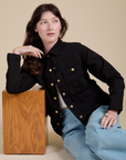 Denim Work Jacket in Basic Black on Alex