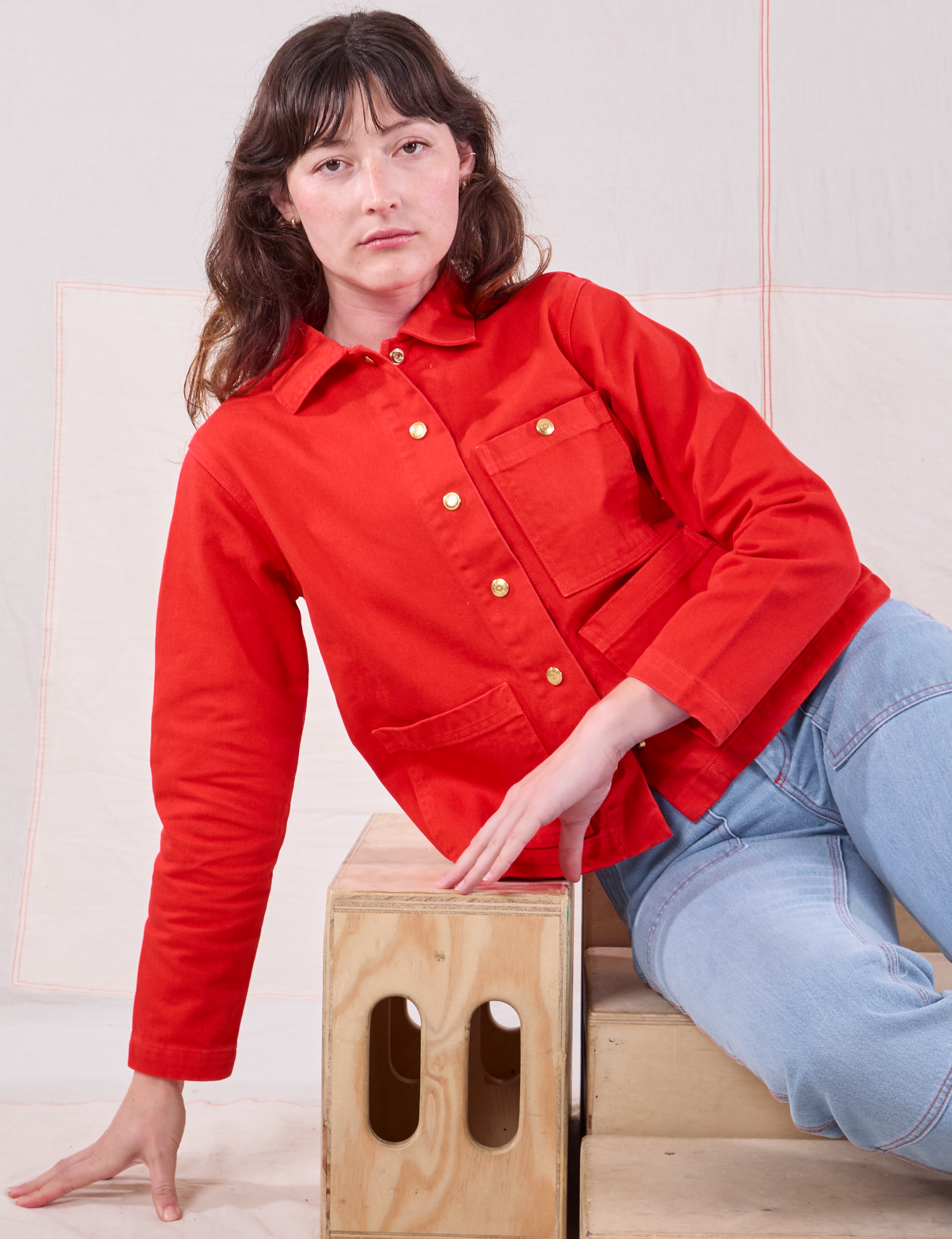 Denim Work Jacket Mustang Red - Main Image