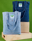 Denim Everyday Tote Bag in light and dark wash