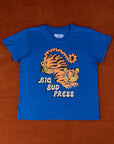 Big Bud Press Tiger Print Graphic Tee on Royal Blue t-shirt body