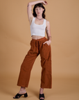 Try-A-Style Corduroy Drop Pocket Cargo Pants - Burnt Terracotta *FINAL SALE*