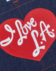 I Love LA Tote fabric detail close up