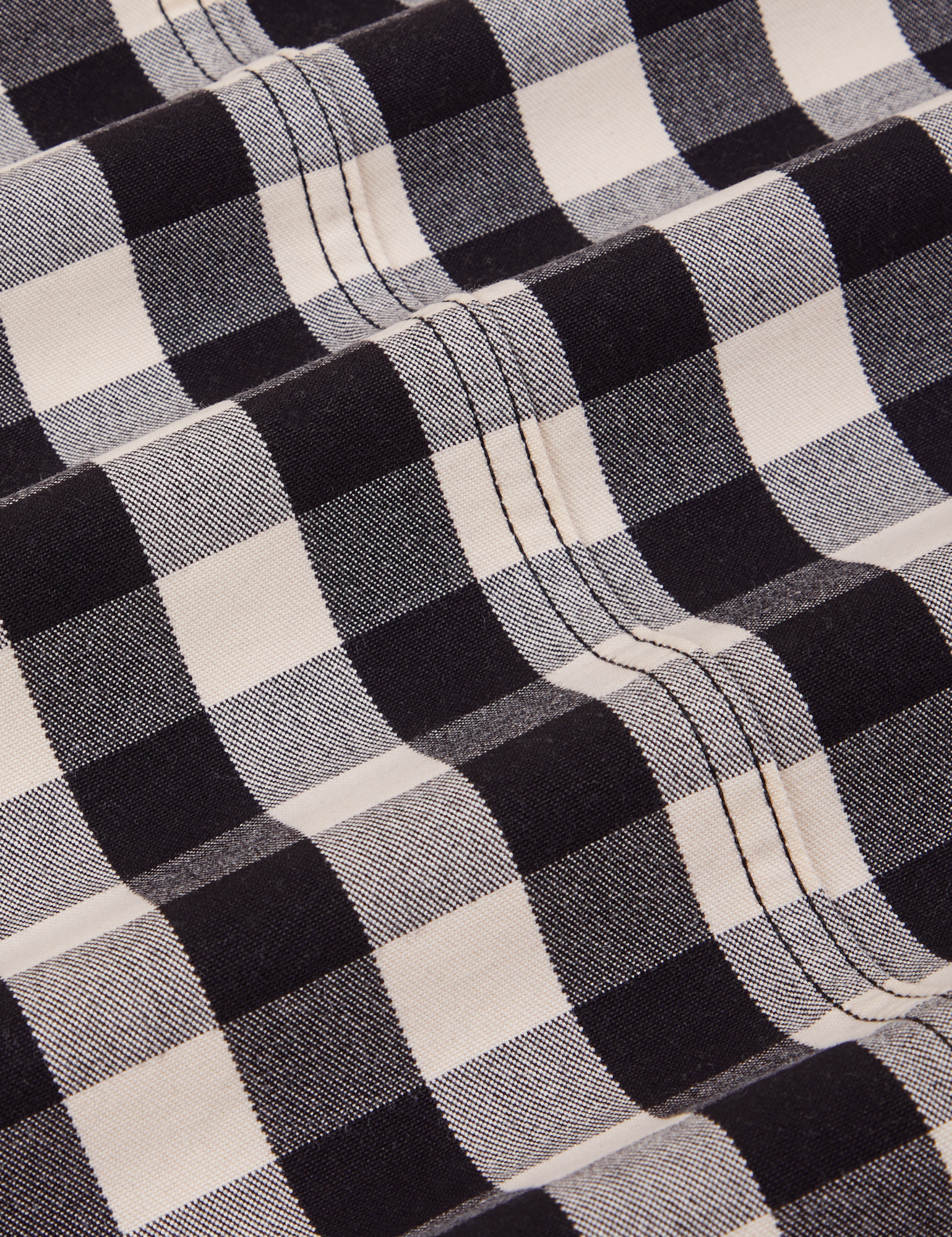 Big Gingham Field Coat fabric detail close up