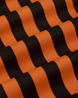 Black Stripe Work Pants in Construction Orange fabric detail close up