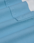 Painted Drop Pocket Cargo Pants in Baby Blue fabric detail close up