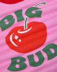 Close up of big cheery on Vintage Tee in Big Red Cherry