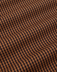 Checker Trousers in Brown & Black fabric detail close up