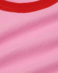 Colorblock Cropped Tank in Bubblegum Pink fabric detail close up